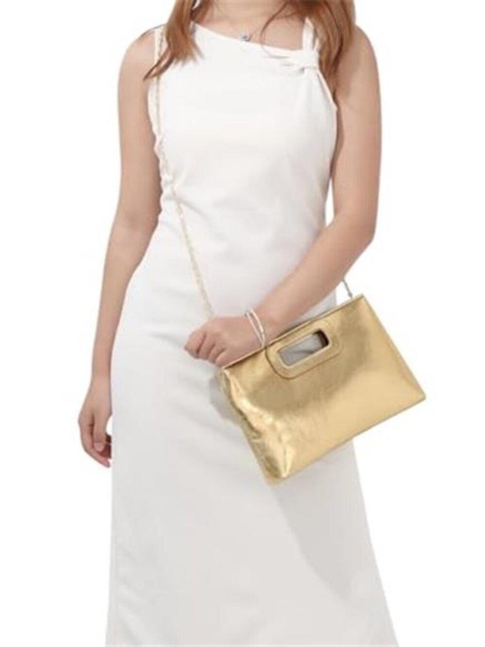 Gold Evening Clutch Purse Top Handle Chain Shoulder Handbag Women Summer